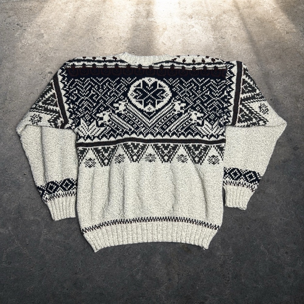 Hill & Archer Vintage Fair Isle Snowflake Sweater Baggy Retro 90s Size Large
